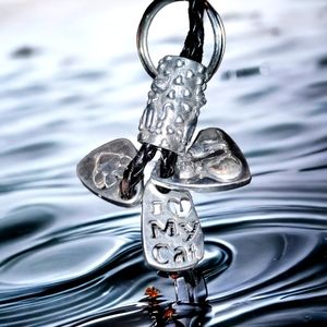 Beautifully handcrafted leather I love my cat keychain